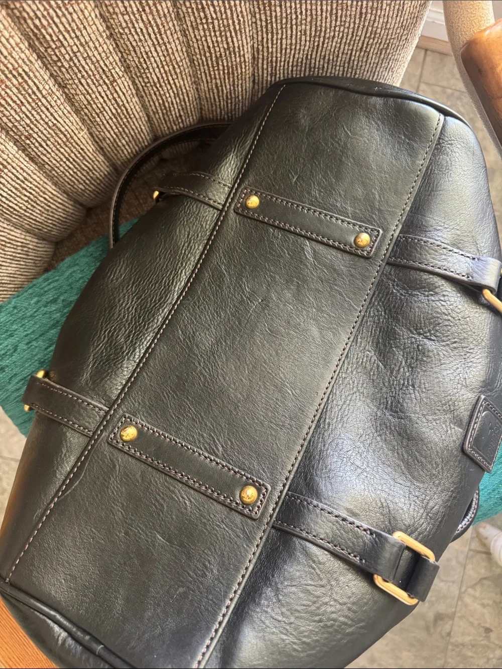 Dooney & Bourke Black Leather Large Florentine Satchel